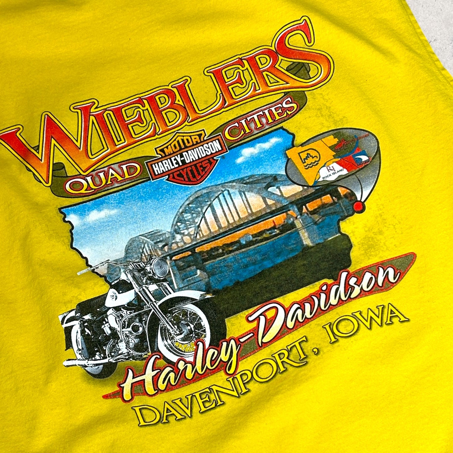 Harley Davidson Wieblers Davenport Iowa Hihaton T-Paita (XXL)