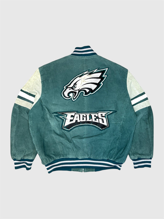 Philadelfia Eagles 00s. NFL Mokka nahkatakki (L)