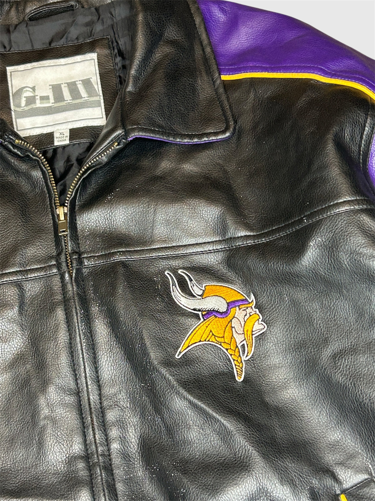 Minnesota Vikings 00s. Vintage Leather Jacket (XL)