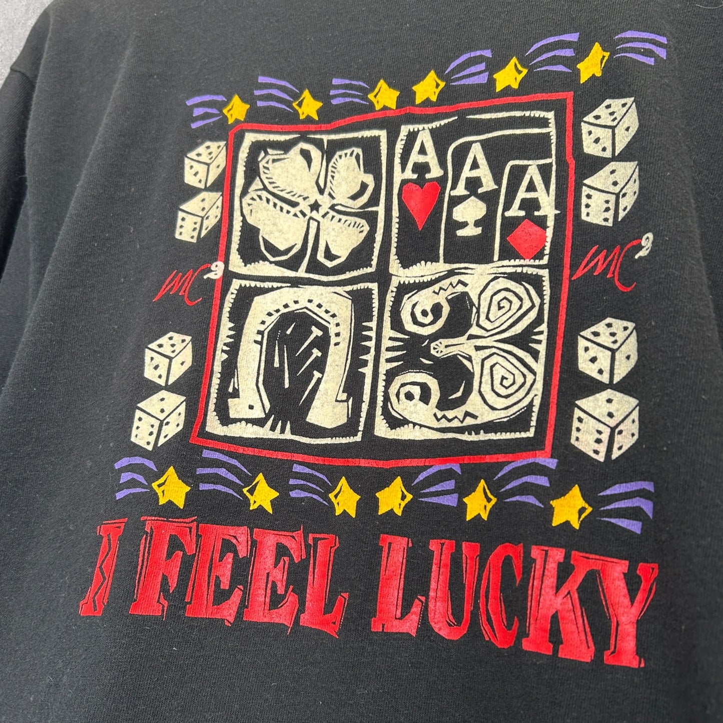 I Feel Lucky Vintage 90s T-Shirt (L)