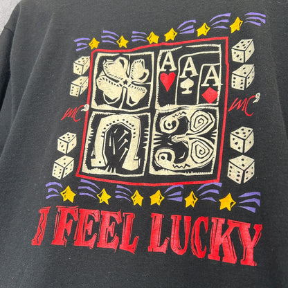 I Feel Lucky Vintage 90s T-Shirt (L)
