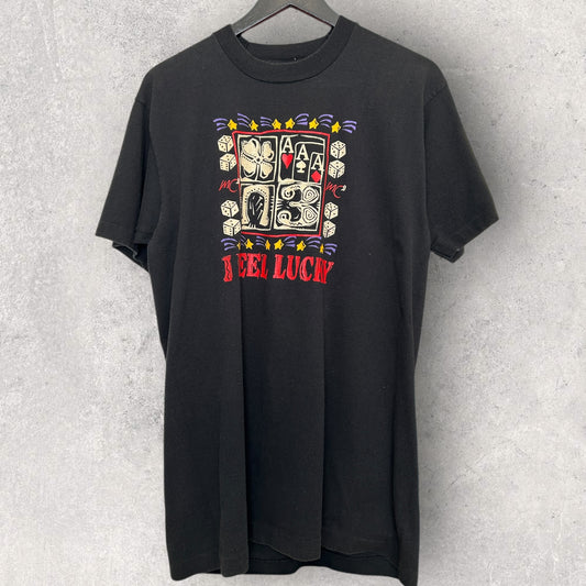 I Feel Lucky Vintage 90s T-Paita (L)