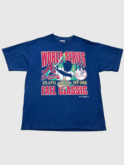 MLB 1996 World Series Atlanta Braves vs. New York Yankees Oneita T-paita (XL)