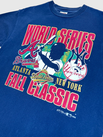 MLB 1996 World Series Atlanta Braves vs. New York Yankees Oneita T-paita (XL)